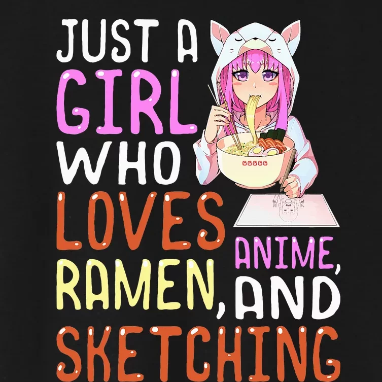 Who Loves Anime Ra and Sketching Kawaii Women's Crop Top Tee