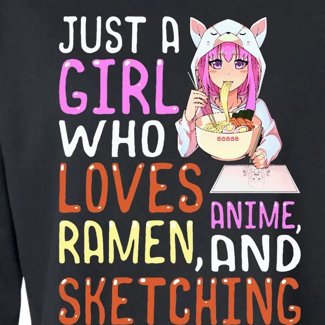 Who Loves Anime Ra and Sketching Kawaii Cropped Pullover Crew