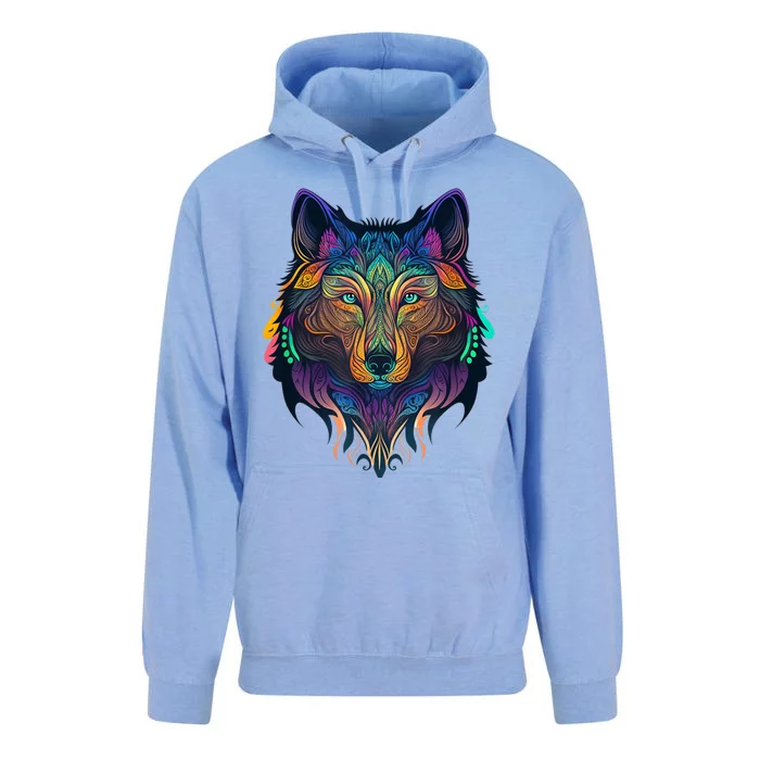 Wolf Lover Amazing Color Tribal Animal Face Wolf Unisex Surf Hoodie