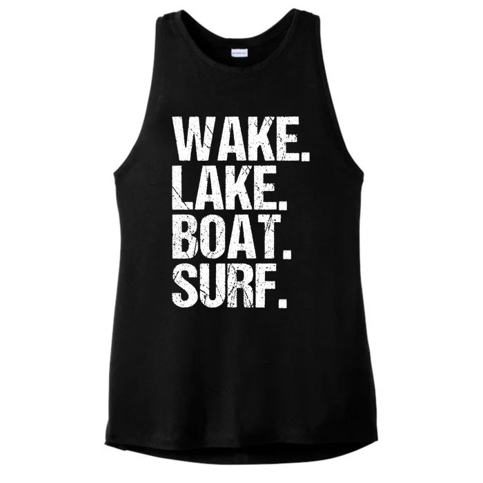 Wake Lake Boat Surf Wakesurfer Wakeboard Wakeboarding Rope Gift Ladies Tri-Blend Wicking Tank