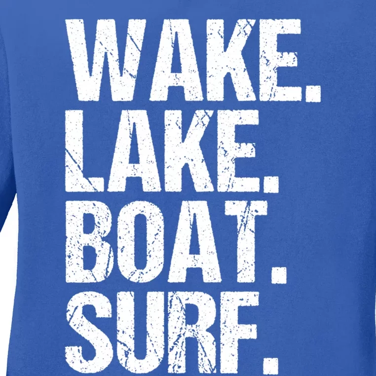 Wake Lake Boat Surf Wakesurfer Wakeboard Wakeboarding Rope Gift Ladies Long Sleeve Shirt