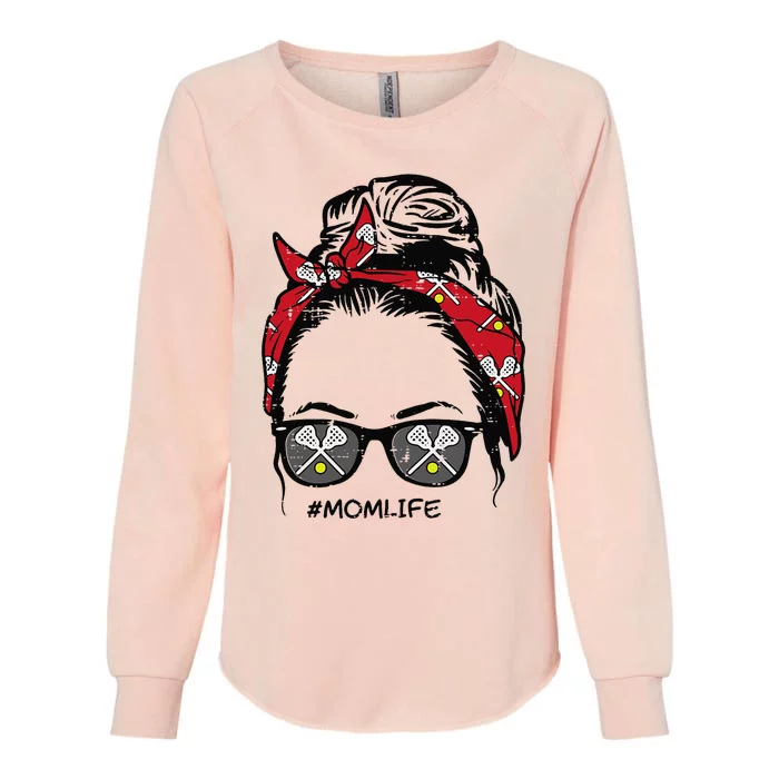 Woman Lacrosse Bandana Sunglasses Mom Life Mothers Day Mama Womens California Wash Sweatshirt