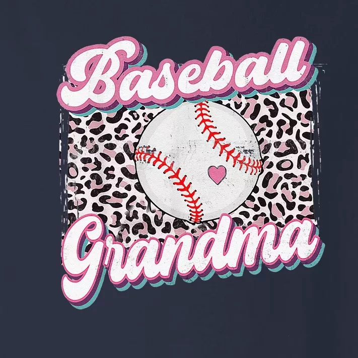 Womens Leopard Baseball Grandma Game Day Softball Mother's Day Toddler Long Sleeve Shirt