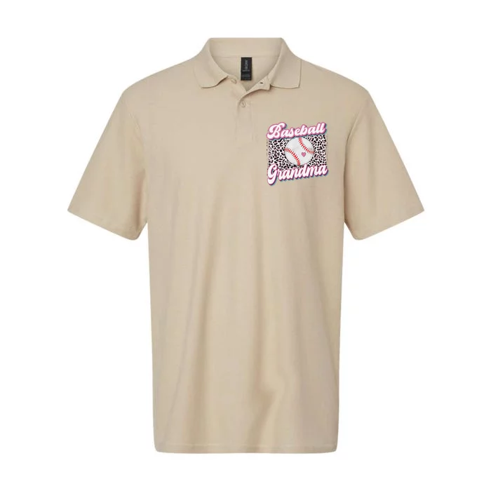 Womens Leopard Baseball Grandma Game Day Softball Mother's Day Softstyle Adult Sport Polo