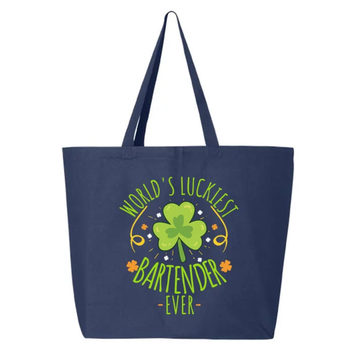 World's Luckiest Bartender Ever Funny St Patrick Day Irish Cool Gift 25L Jumbo Tote