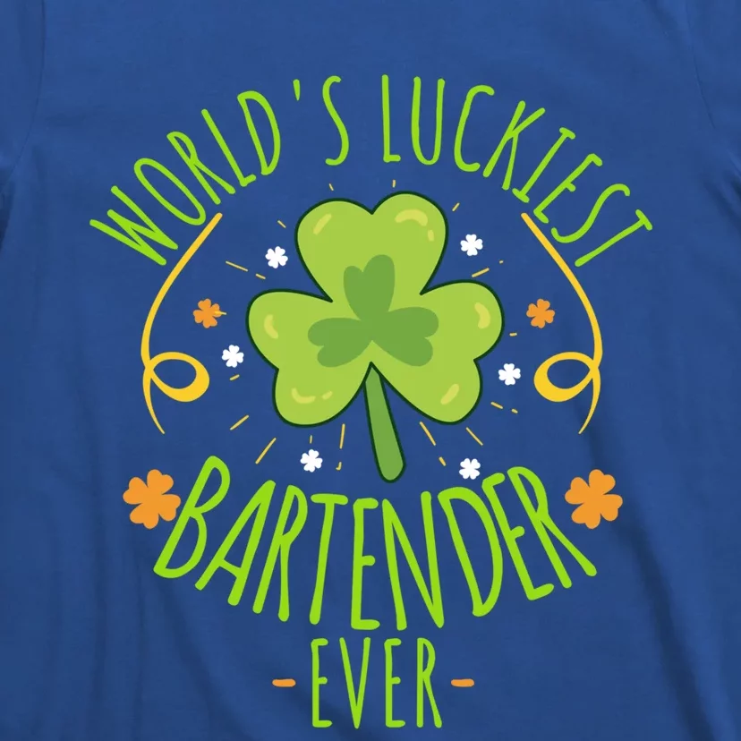 World's Luckiest Bartender Ever Funny St Patrick Day Irish Great Gift T-Shirt