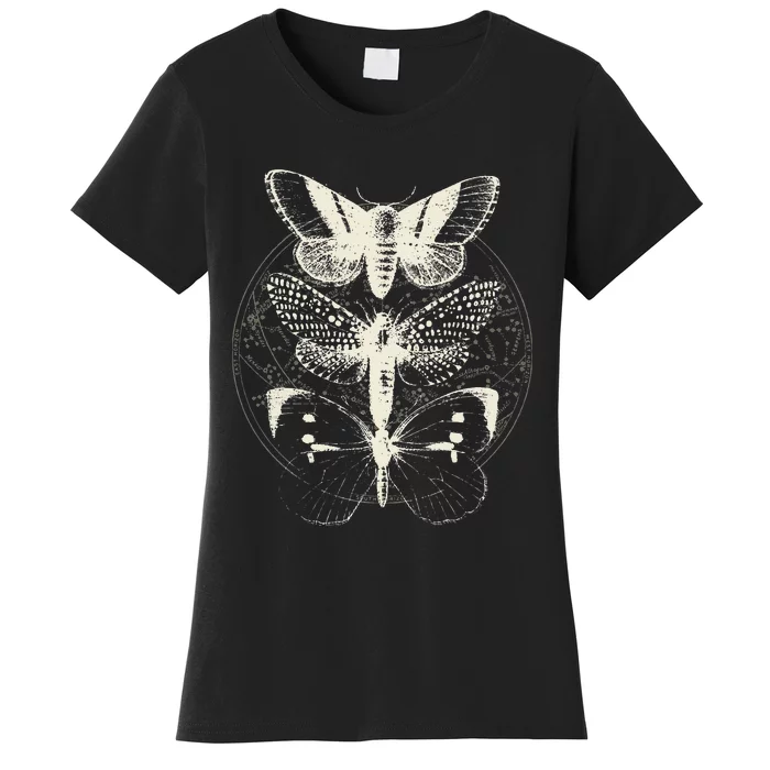 Witchcore Lepidoptera Butterfly Moth Insect Astronomy Lover Women's T-Shirt