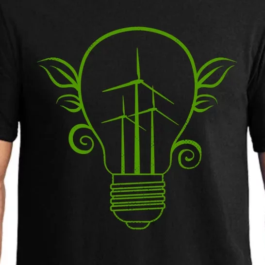 Windmill Light Bulb Solar Energy Global Warming Earth Day Gift Pajama Set