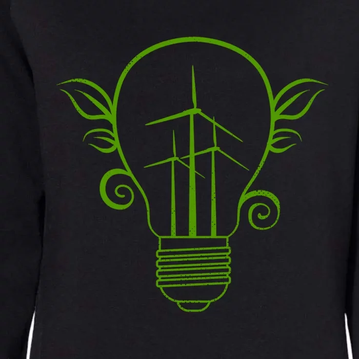 Windmill Light Bulb Solar Energy Global Warming Earth Day Gift Womens California Wash Sweatshirt