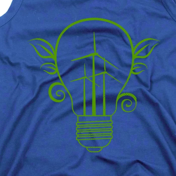 Windmill Light Bulb Solar Energy Global Warming Earth Day Gift Tank Top