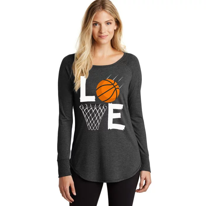 Women Love Basketball Hoodie BBall Hoodie For Women's Perfect Tri Tunic Long Sleeve Shirt