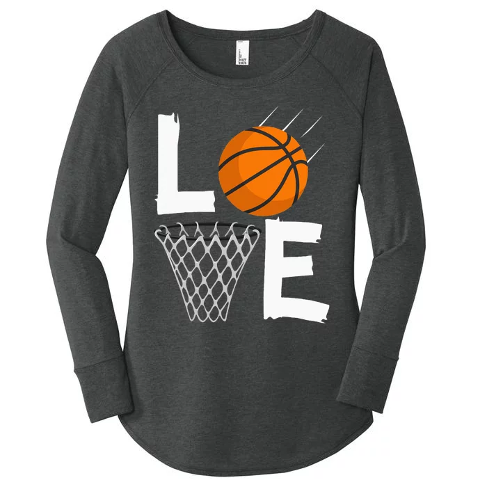 Women Love Basketball Hoodie BBall Hoodie For Women's Perfect Tri Tunic Long Sleeve Shirt