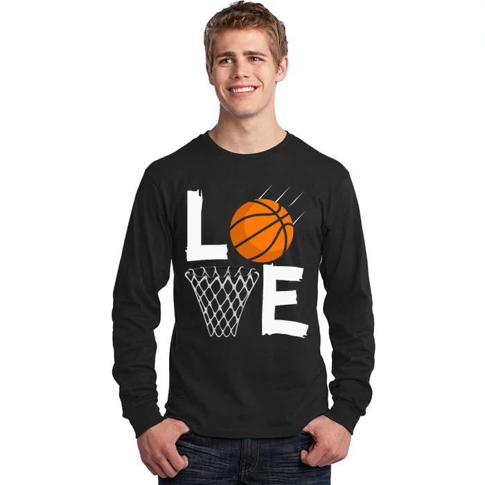 Women Love Basketball Hoodie BBall Hoodie For Tall Long Sleeve T-Shirt