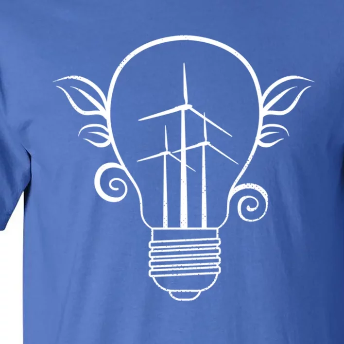 Windmill Light Bulb Solar Energy Global Warming Earth Day Cool Gift Tall T-Shirt