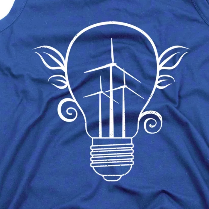 Windmill Light Bulb Solar Energy Global Warming Earth Day Cool Gift Tank Top