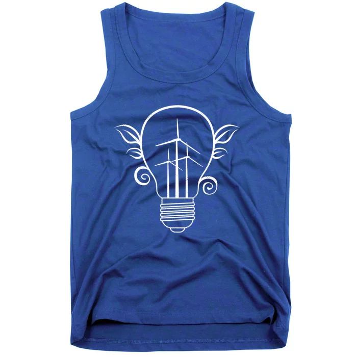 Windmill Light Bulb Solar Energy Global Warming Earth Day Cool Gift Tank Top