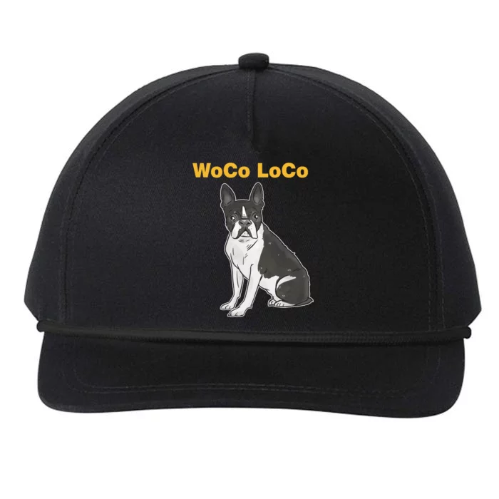 Woco Loco Boston Terrier Dog Snapback Five-Panel Rope Hat