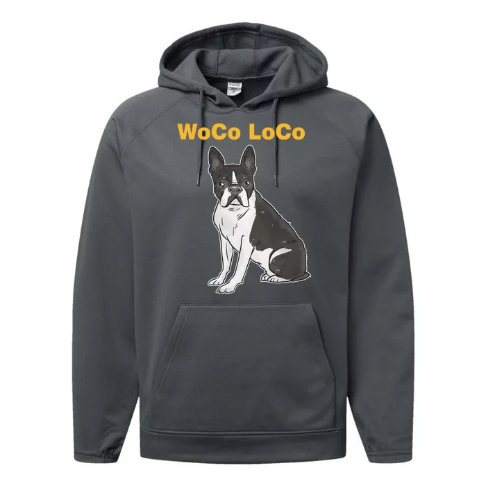 Woco Loco Boston Terrier Dog Performance Fleece Hoodie