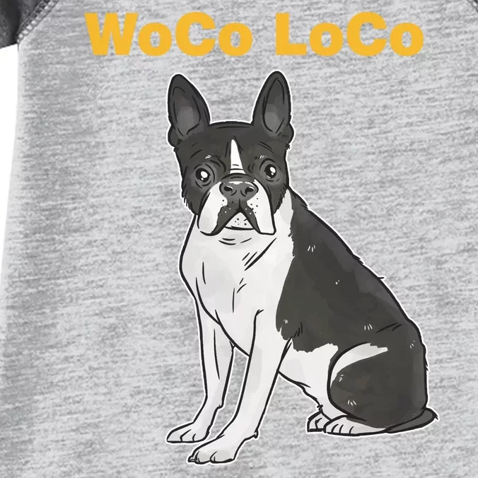 Woco Loco Boston Terrier Dog Infant Baby Jersey Bodysuit