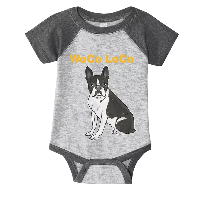 Woco Loco Boston Terrier Dog Infant Baby Jersey Bodysuit