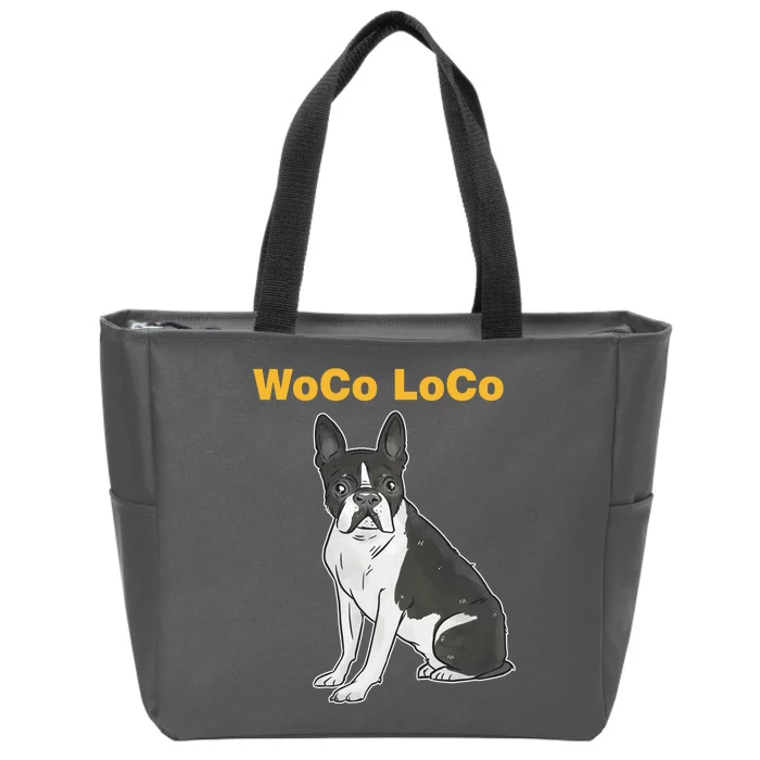 Woco Loco Boston Terrier Dog Zip Tote Bag