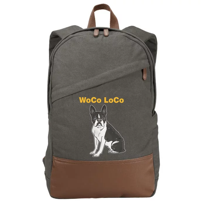 Woco Loco Boston Terrier Dog Cotton Canvas Backpack