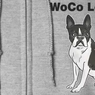 Woco Loco Boston Terrier Dog Full Zip Hoodie