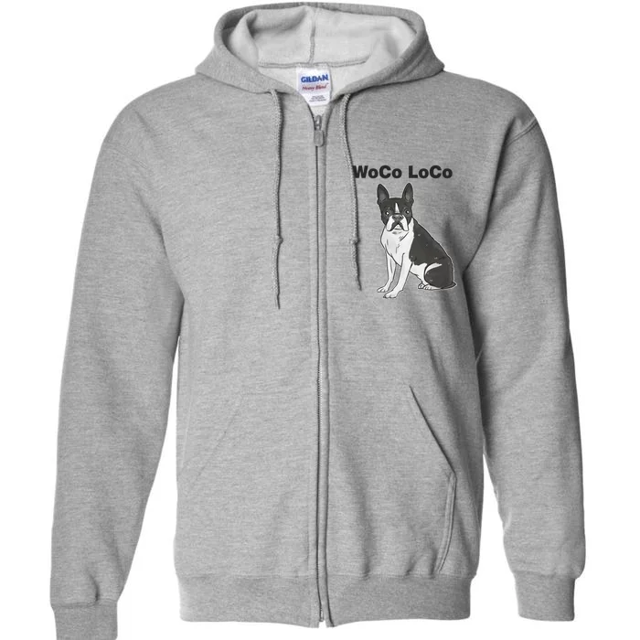 Woco Loco Boston Terrier Dog Full Zip Hoodie