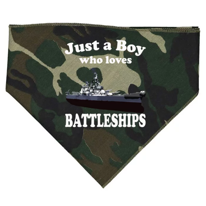 Who Loves Battleship Uss New Jersey Bb62 Ww2 Warship USA-Made Doggie Bandana