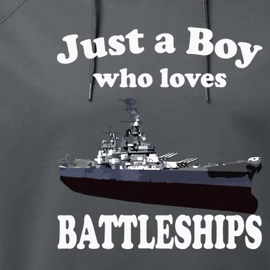 Who Loves Battleship Uss New Jersey Bb62 Ww2 Warship Performance Fleece Hoodie