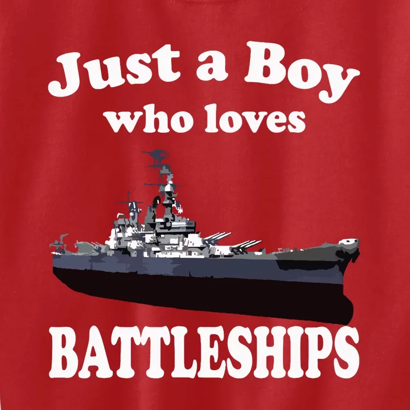 Who Loves Battleship Uss New Jersey Bb62 Ww2 Warship Kids Sweatshirt