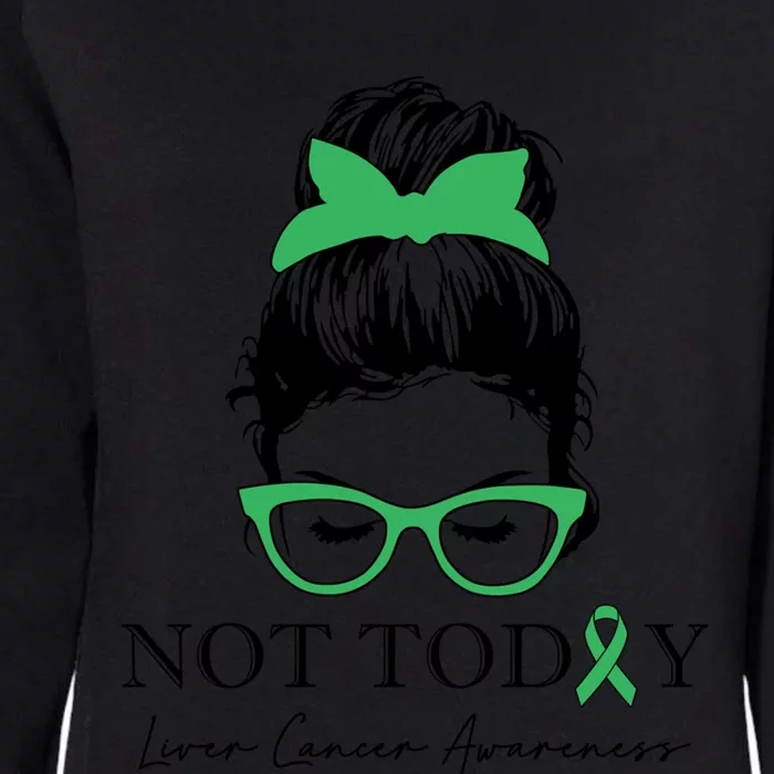 Wo Liver Cancer Awareness Messy Bun Liver Cancer Warrior Cute Gift Womens California Wash Sweatshirt