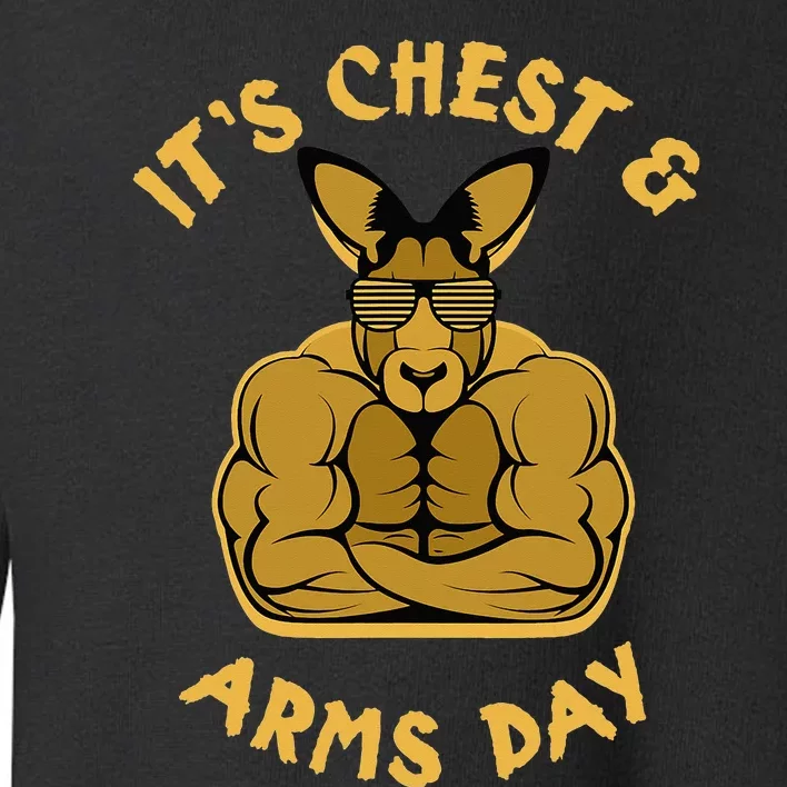 Weight Lifting Chest Arms Day Kangaroo Toddler Sweatshirt