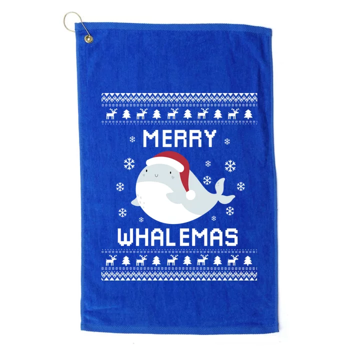 Whale Lover Christmas Ugly Xmas Whale Sweater Whale Gift Great Gift Platinum Collection Golf Towel