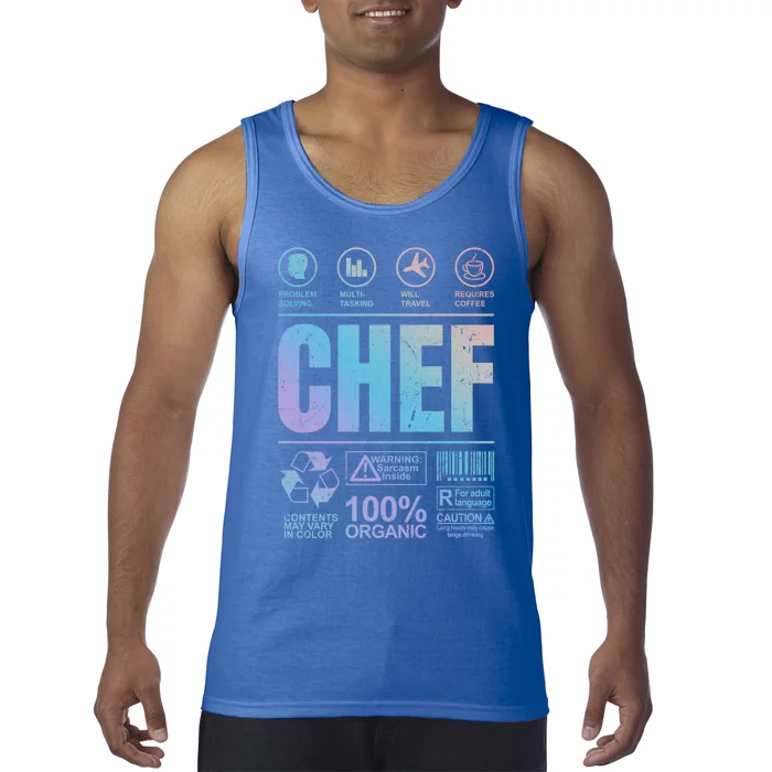 Warning Label Caution Chef At Work Sign Meaningful Gift Tank Top