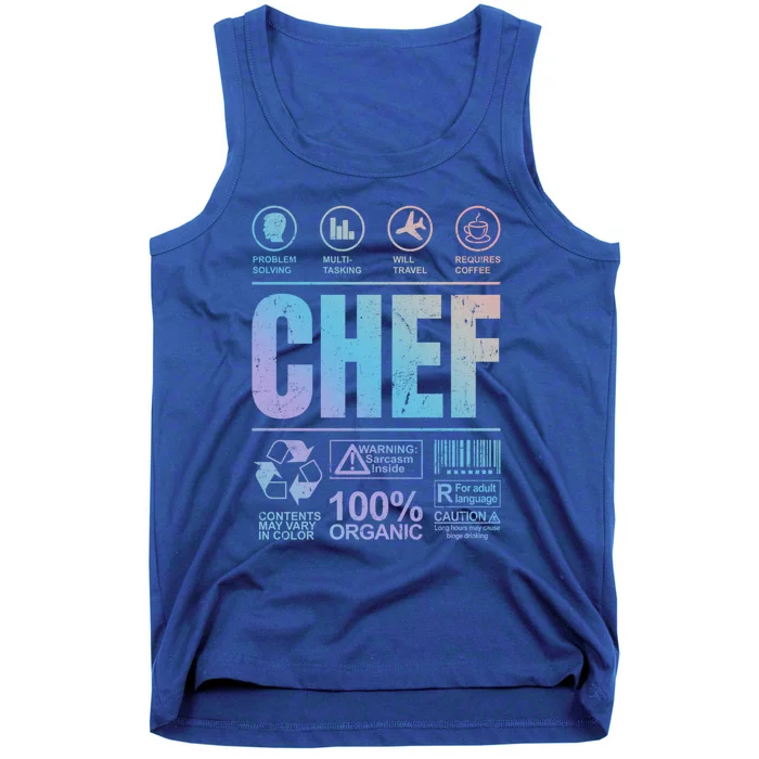 Warning Label Caution Chef At Work Sign Meaningful Gift Tank Top