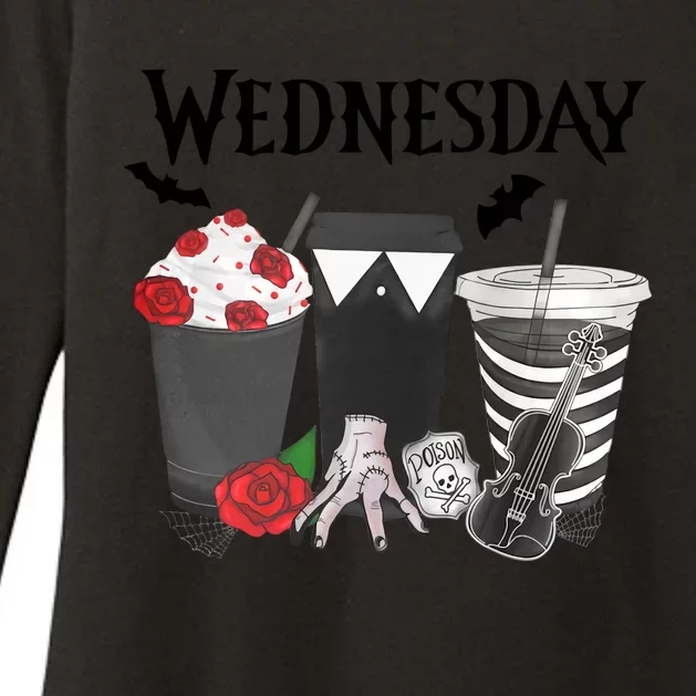 Wednesday Lover Coffee Latte Thing Hand Trending Gift Idea Womens CVC Long Sleeve Shirt