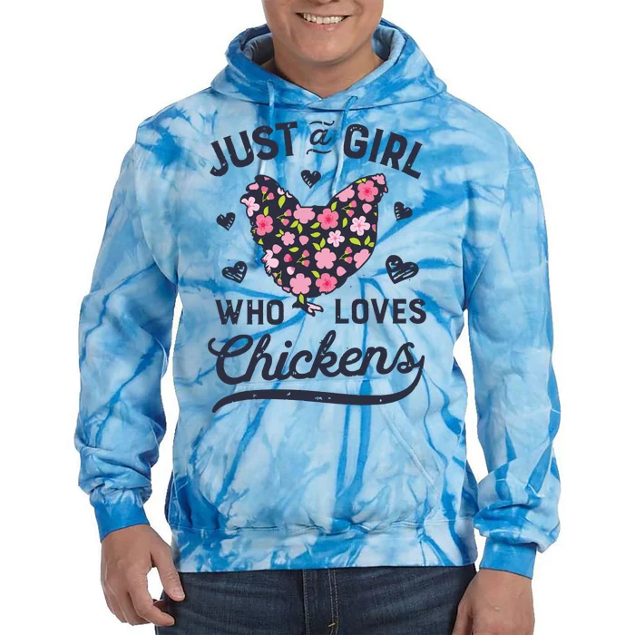 Who Loves Chickens Women Flowers Farm Tie Dye Hoodie