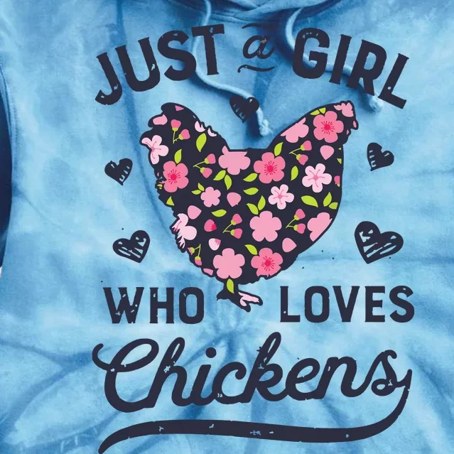 Who Loves Chickens Women Flowers Farm Tie Dye Hoodie