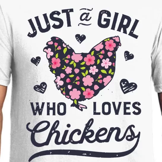 Who Loves Chickens Women Flowers Farm Pajama Set