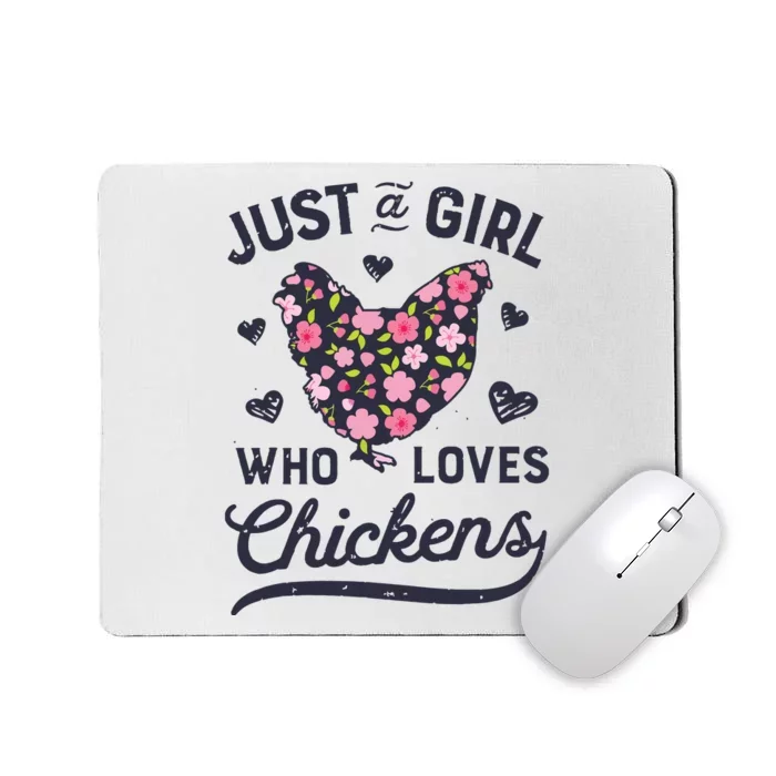 Who Loves Chickens Women Flowers Farm Mousepad