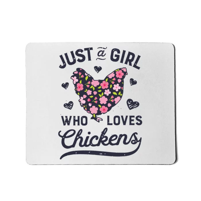 Who Loves Chickens Women Flowers Farm Mousepad