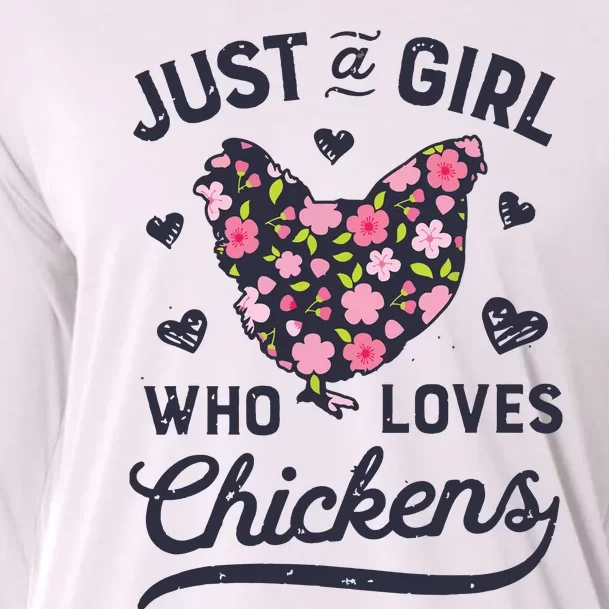 Who Loves Chickens Women Flowers Farm Cooling Performance Long Sleeve Crew