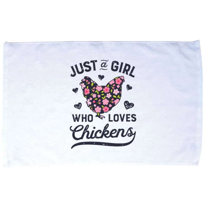 Who Loves Chickens Women Flowers Farm Microfiber Hand Towel