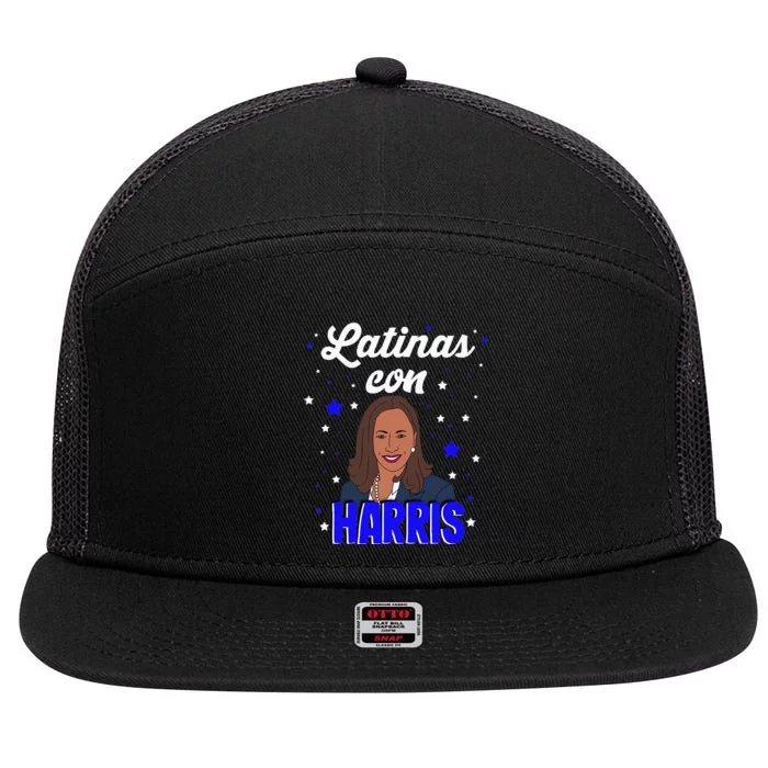 Women Latinas Con Harris Latinas For Kamala 7 Panel Mesh Trucker Snapback Hat