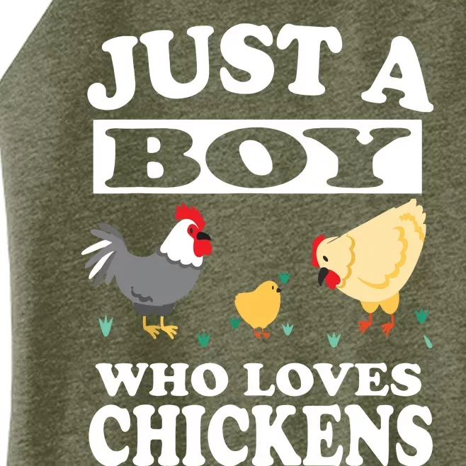 Who Loves Chickens Farm Chicken Gift Women’s Perfect Tri Rocker Tank