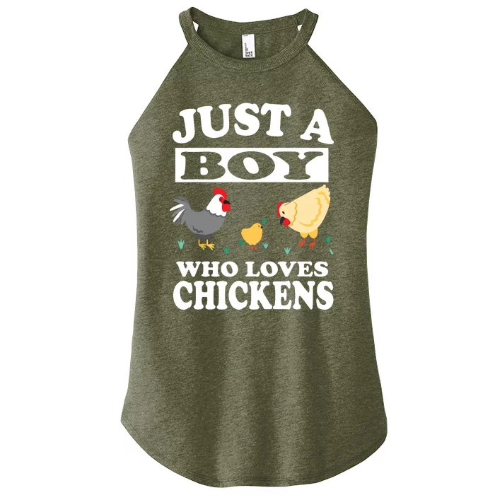 Who Loves Chickens Farm Chicken Gift Women’s Perfect Tri Rocker Tank