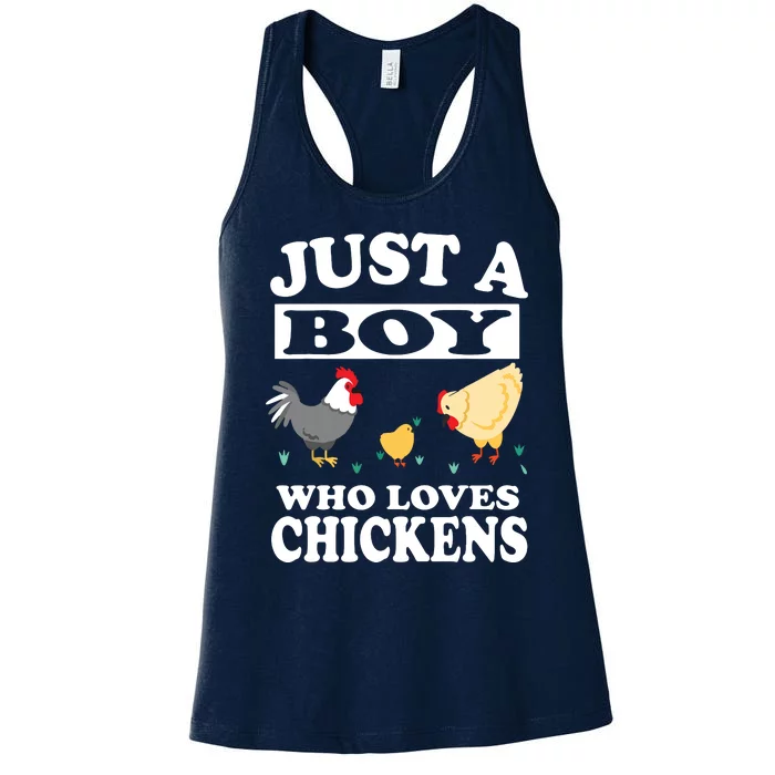 Who Loves Chickens Farm Chicken Gift Women's Racerback Tank