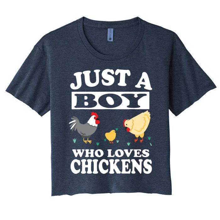 Who Loves Chickens Farm Chicken Gift Women's Crop Top Tee