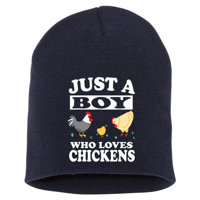 Who Loves Chickens Farm Chicken Gift Short Acrylic Beanie